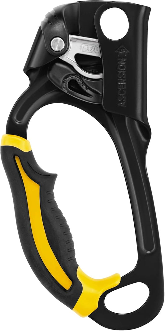 Petzl ASCENSION Ascender - Ergonomic Handled Rope Ascender for Climbing and Rigging - Black/Yellow - Left