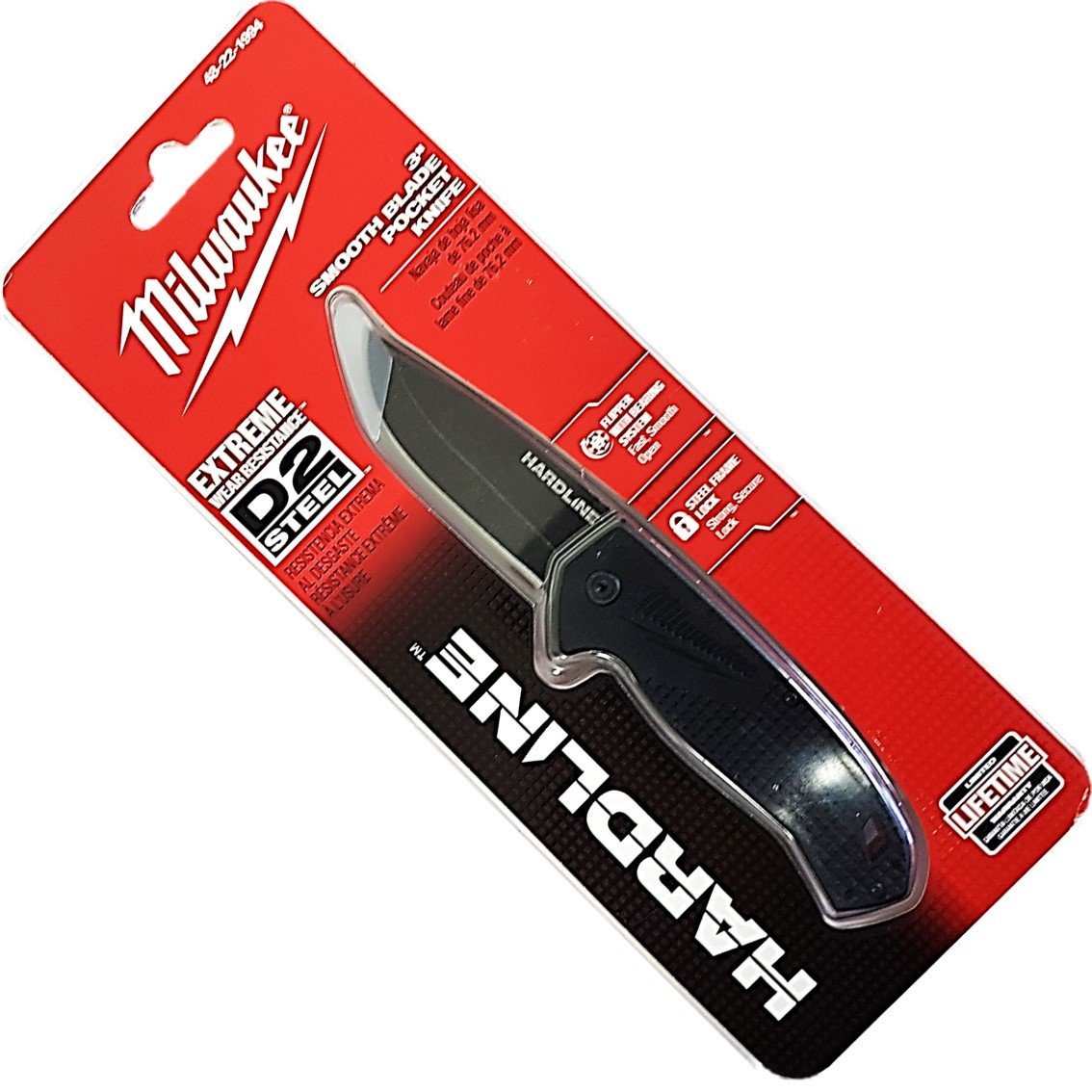 Milwaukee Electric Tool 48-22-1994 3" Hardline Smooth Blade Pocket Knife, 1" x 10.24" x 3.9"