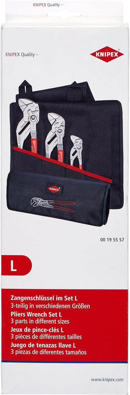 Knipex Pliers Wrench Set 3 in Tool Roll, 3 Pieces