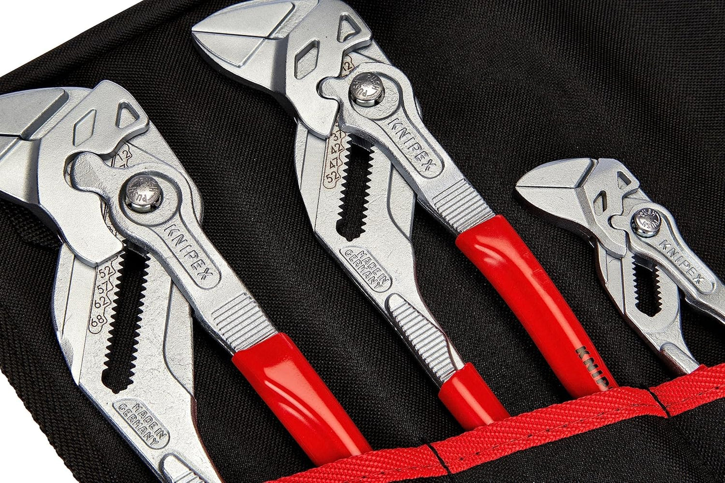 Knipex Pliers Wrench Set 3 in Tool Roll, 3 Pieces